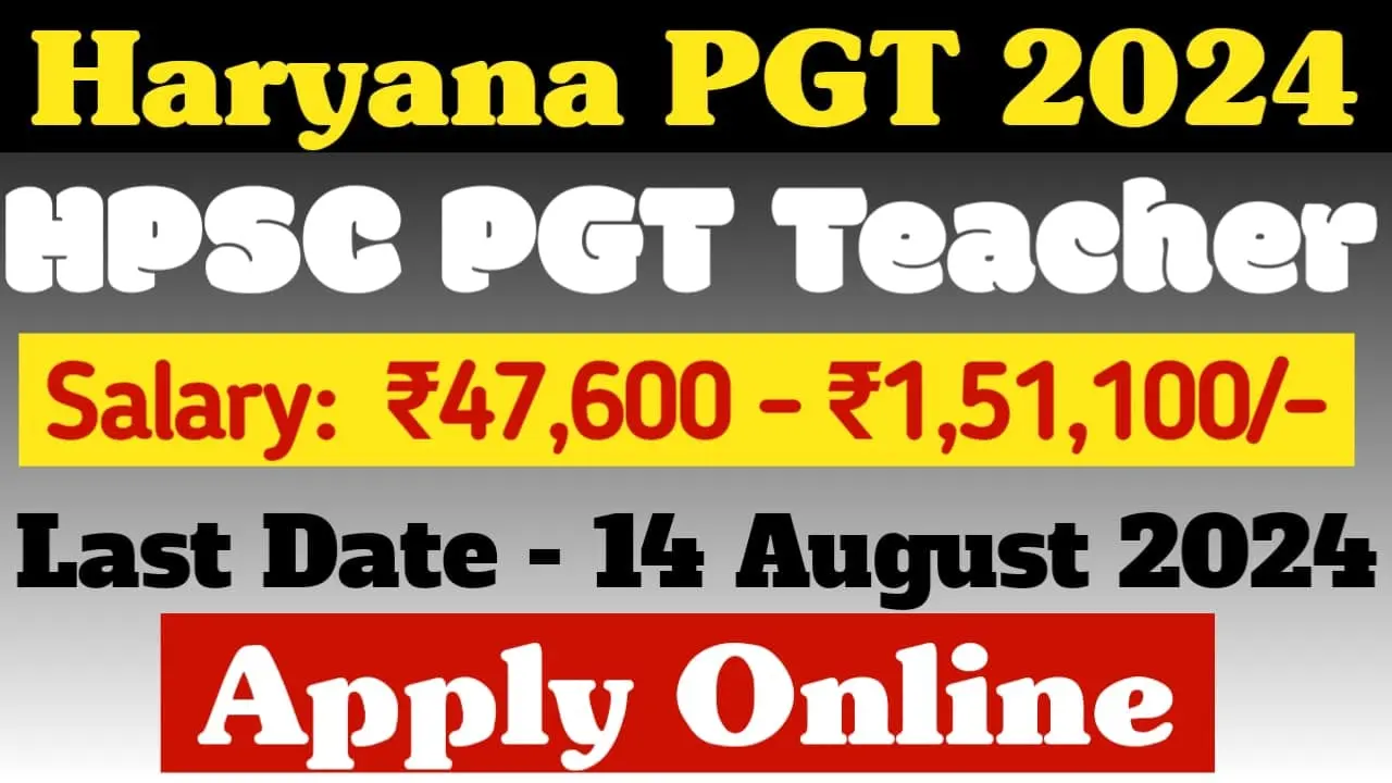 Haryana PGT Recruitment 2024